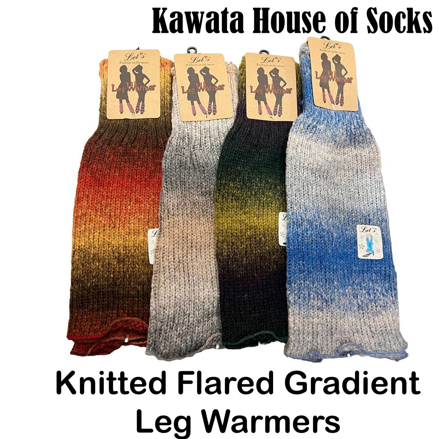 Flared Knitted Gradient Leg Warmers