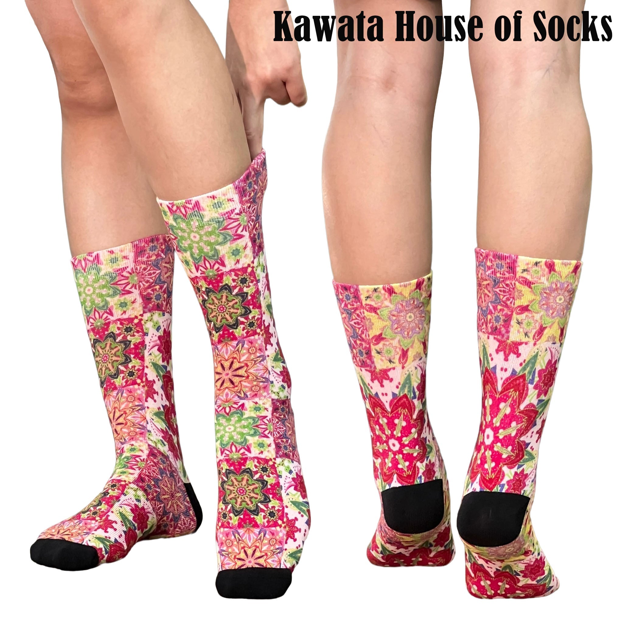 3-in-1 Motif Designs Bundle Mid-Calf Socks EU35-EU39 ( Set A )