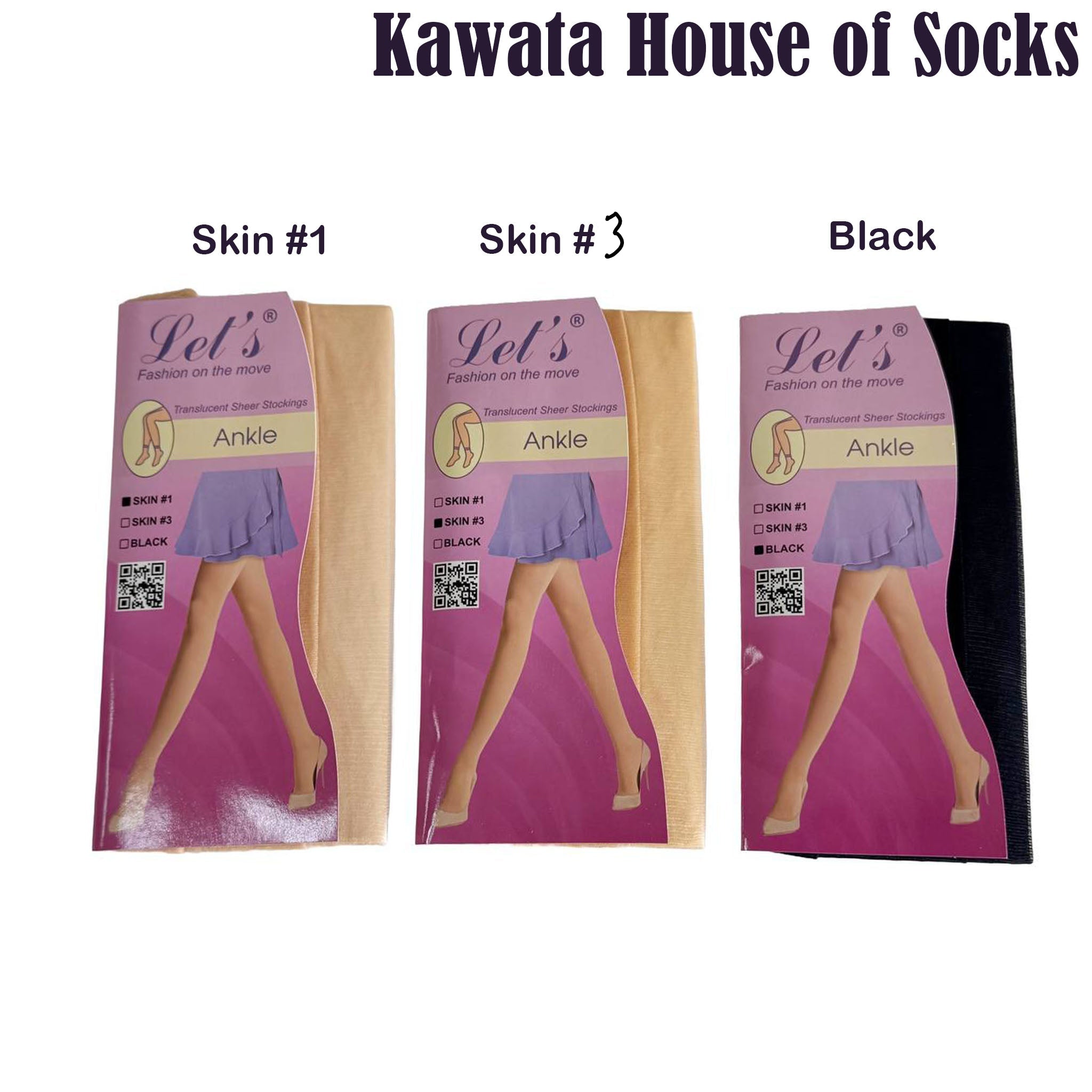 Ankle Translucent Sheer Stockings, 20 Deniers