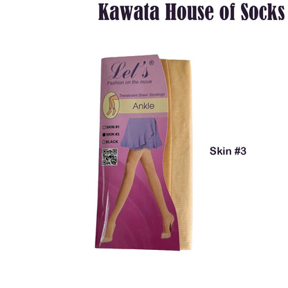 Ankle Translucent Sheer Stockings, 20 Deniers