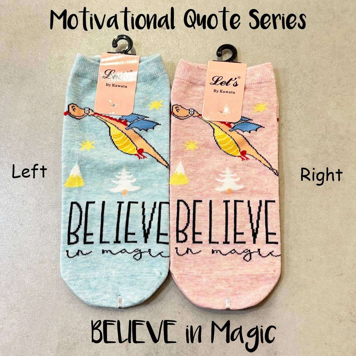Motivational Quote Socks Ankle Socks EU35-EU40 Women | Teenager Socks