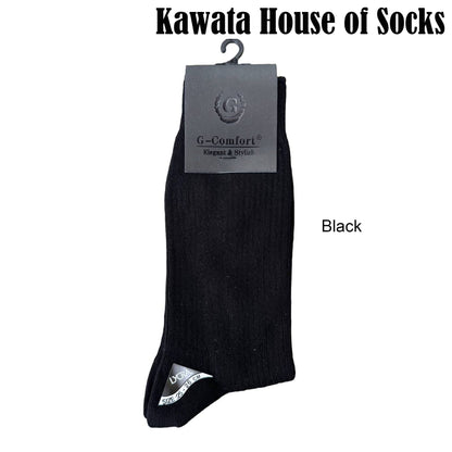 Mid Calf  Ribbed Cotton Business Socks