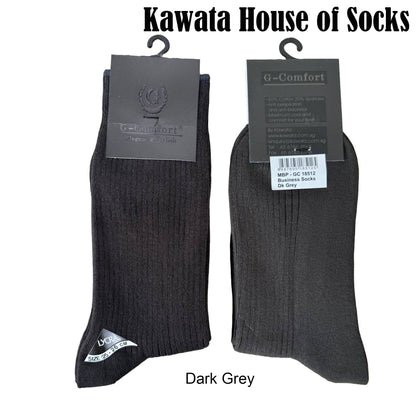 Mid Calf  Ribbed Cotton Business Socks