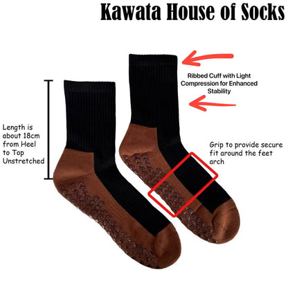 Anti Slip Cushioned Base Grip Socks EU39-EU44 | Yoga Pilate Socks