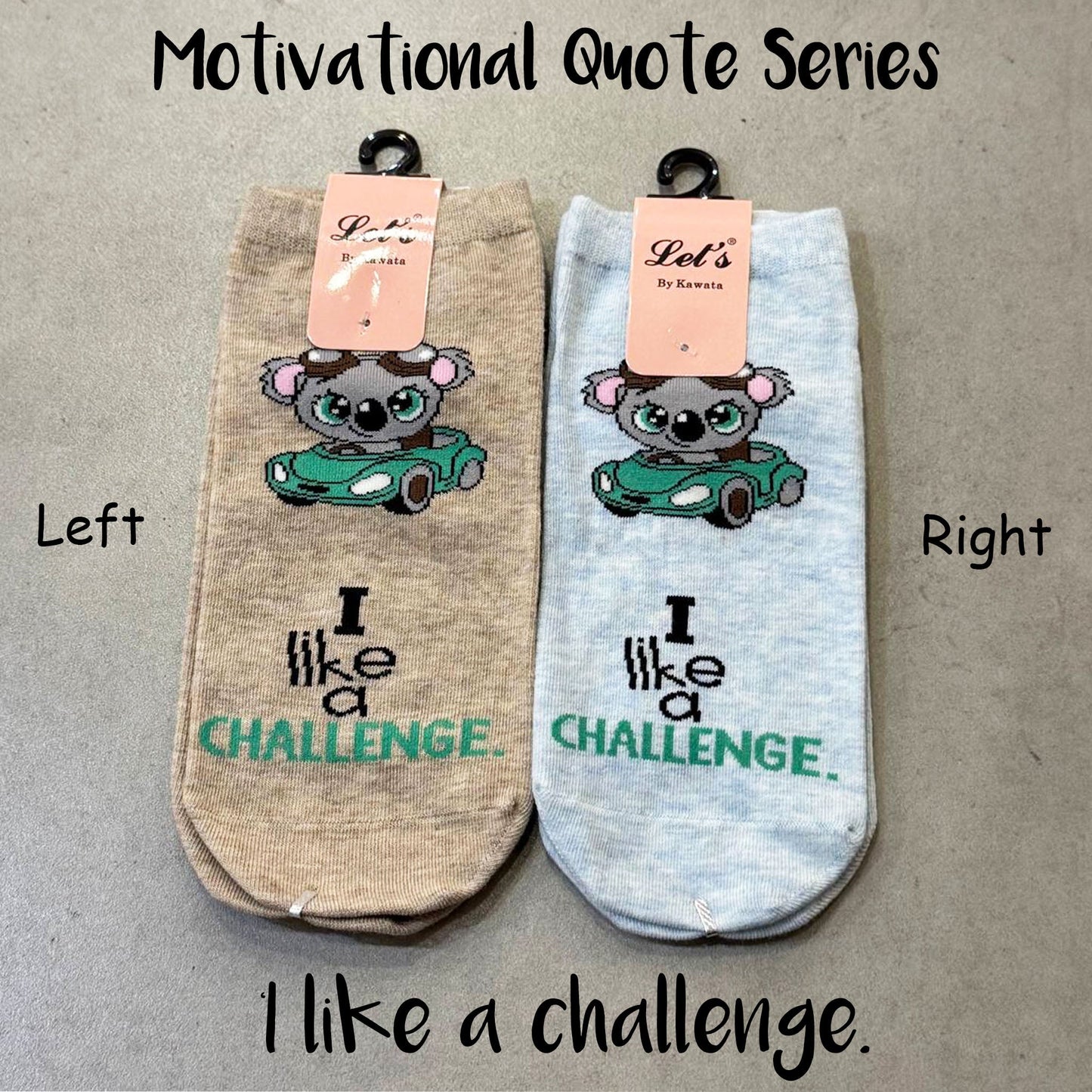 Motivational Quote Socks Ankle Socks EU35-EU40 Women | Teenager Socks