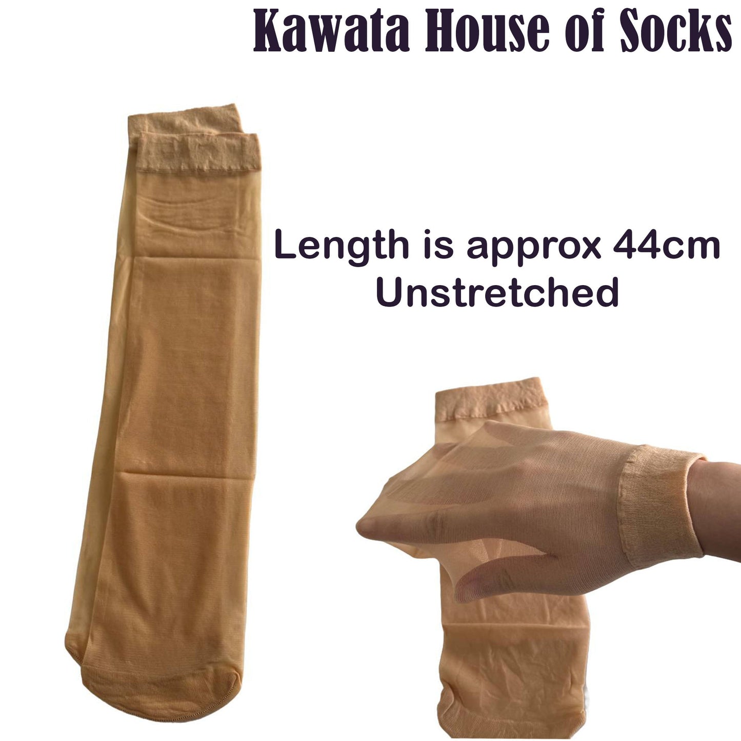 Knee High Translucent Sheer Stockings, 20 Deniers