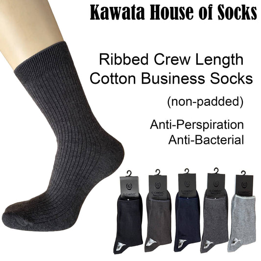 Crew Ribbed Cotton Business Socks