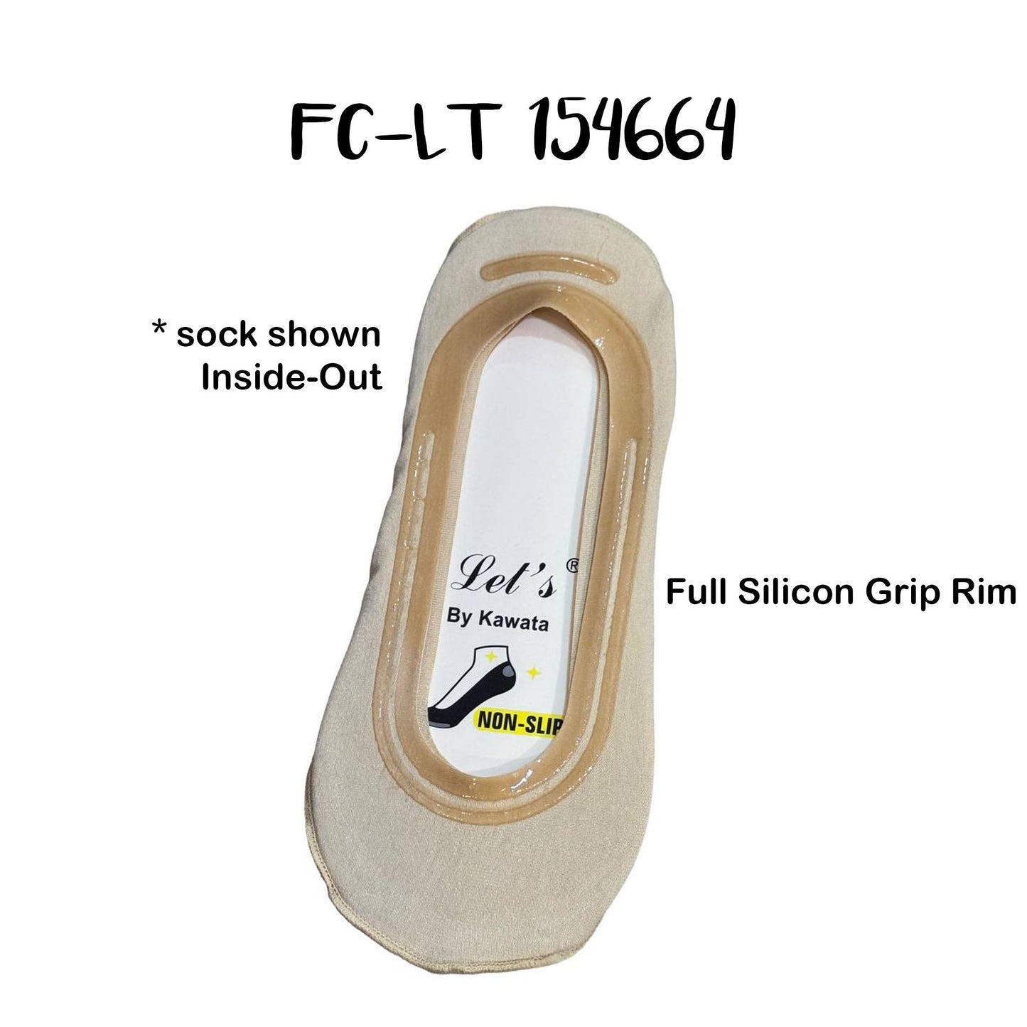 Kawata Cotton Full Round Silicon Grip Foot Cover | Low- Show Socks