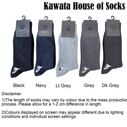 Mid Calf  Ribbed Cotton Business Socks