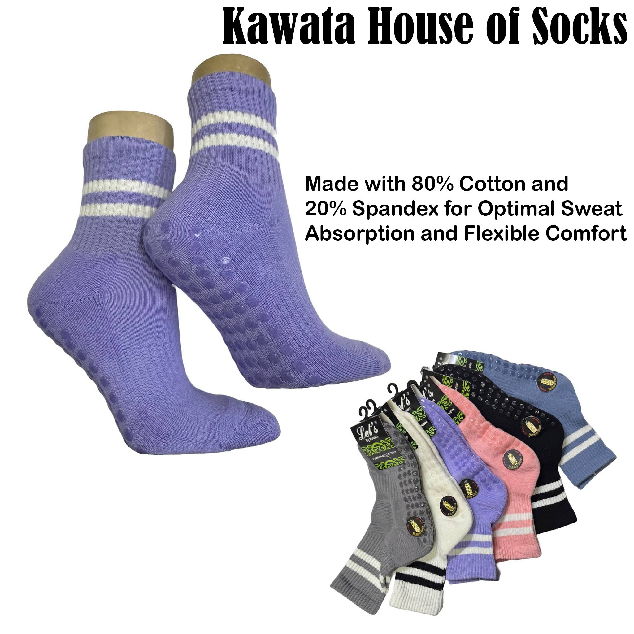 Anti Slip Crew Grip Socks | Pilates Yoga Barre Socks EU36- EU40