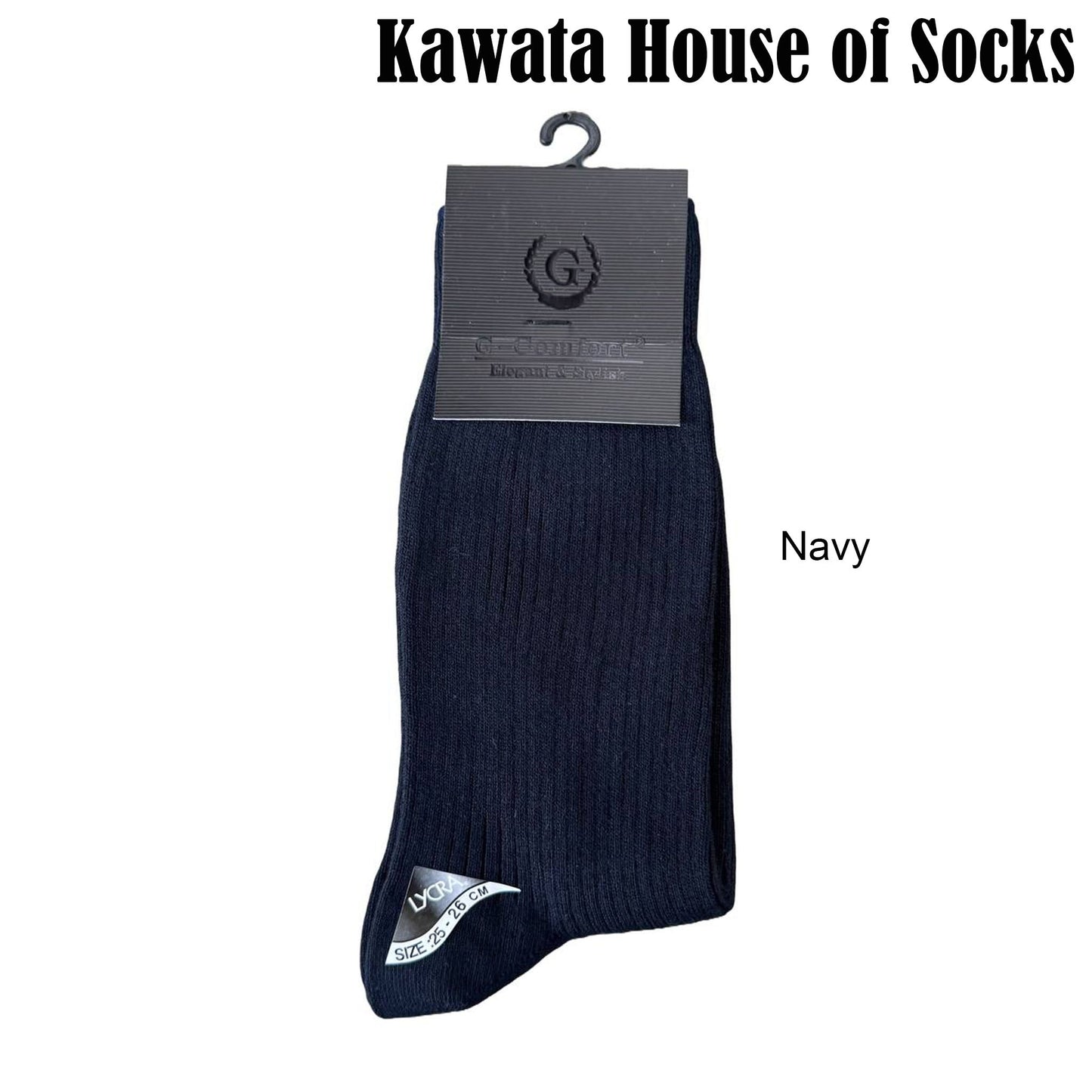 Mid Calf  Ribbed Cotton Business Socks