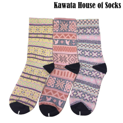 3-in-1 Motif Designs Bundle Mid-Calf Socks EU35-EU39 ( Set B )