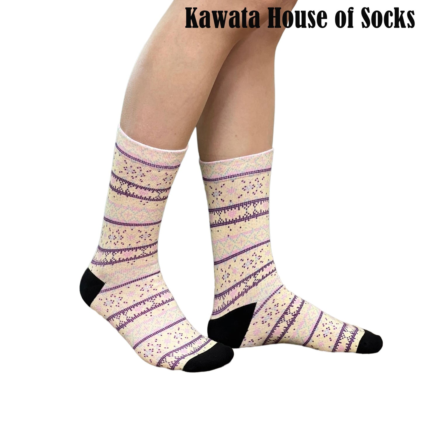 3-in-1 Motif Designs Bundle Mid-Calf Socks EU35-EU39 ( Set B )