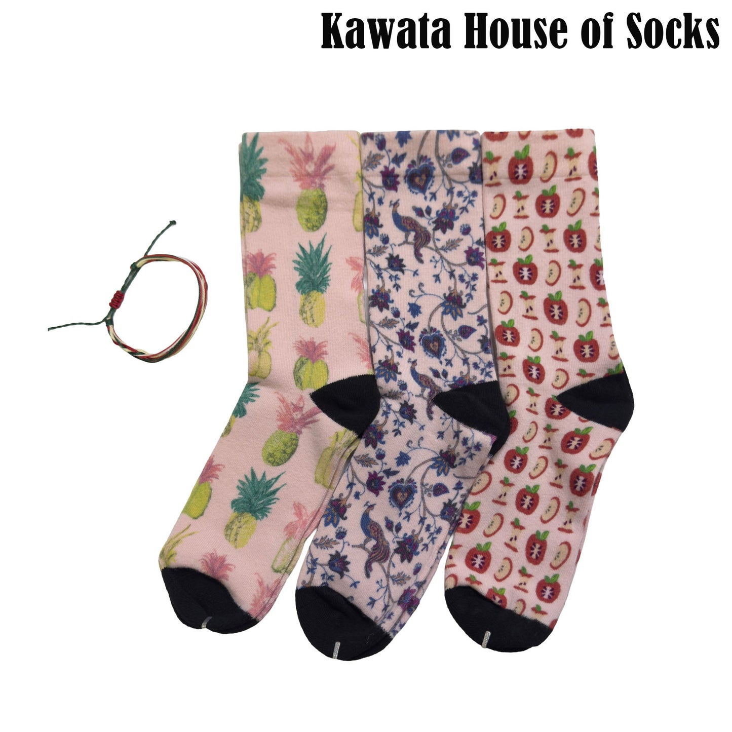 3-in-1 Motif Designs Bundle Mid-Calf Socks EU35-EU39 ( Set C )