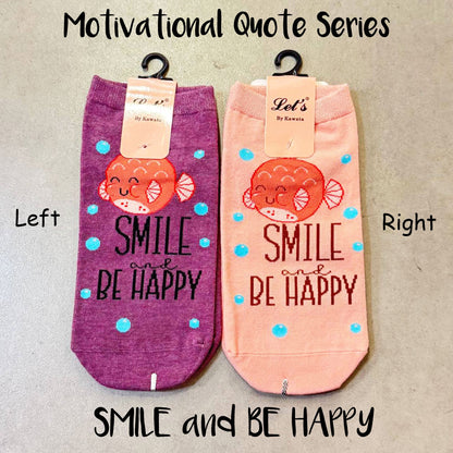 Motivational Quote Socks Ankle Socks EU35-EU40 Women | Teenager Socks