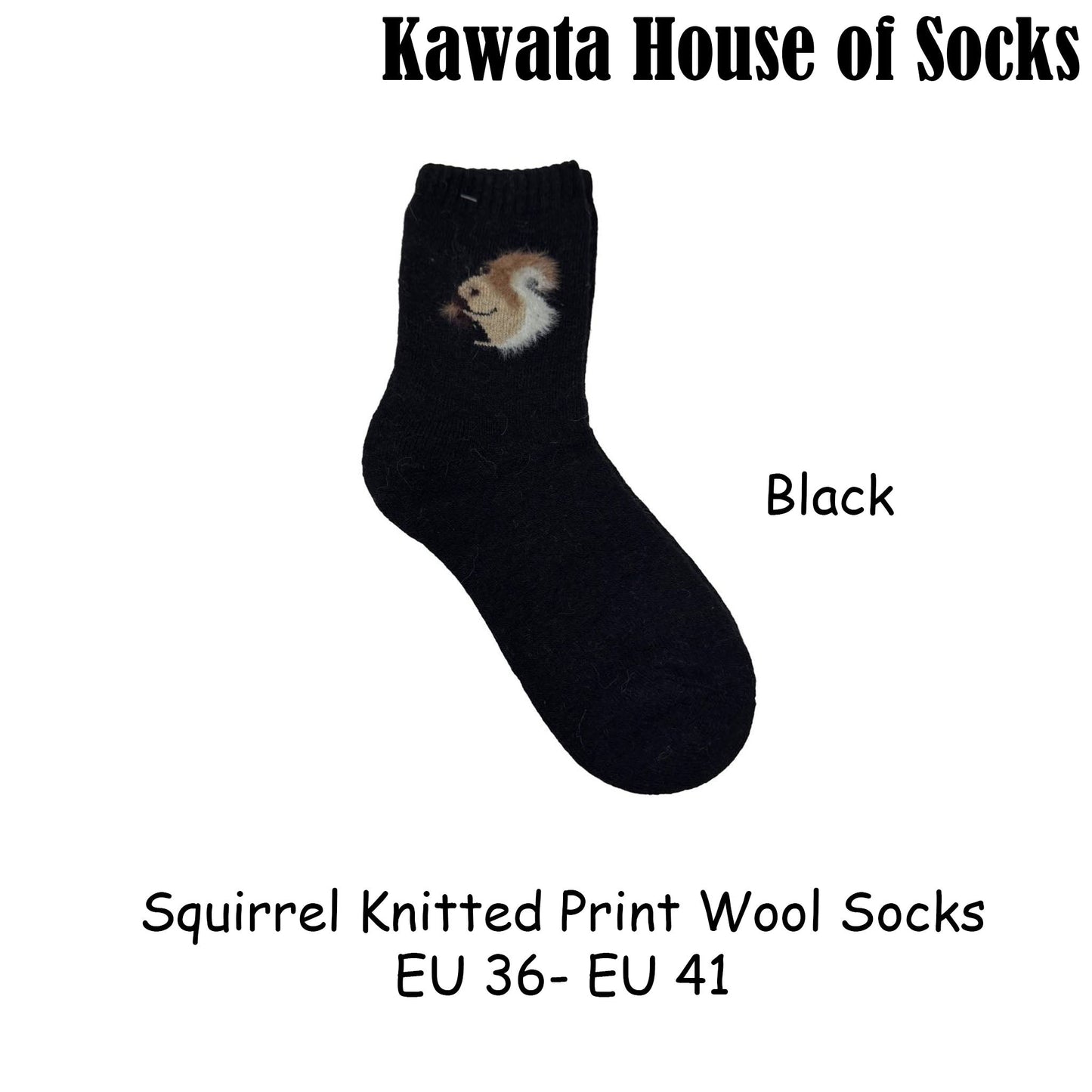 Winter Wool Socks - Squirrel Knitted ( Thick )
