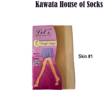 Thigh High Translucent Sheer Stockings, 20 Deniers