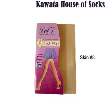 Thigh High Translucent Sheer Stockings, 20 Deniers