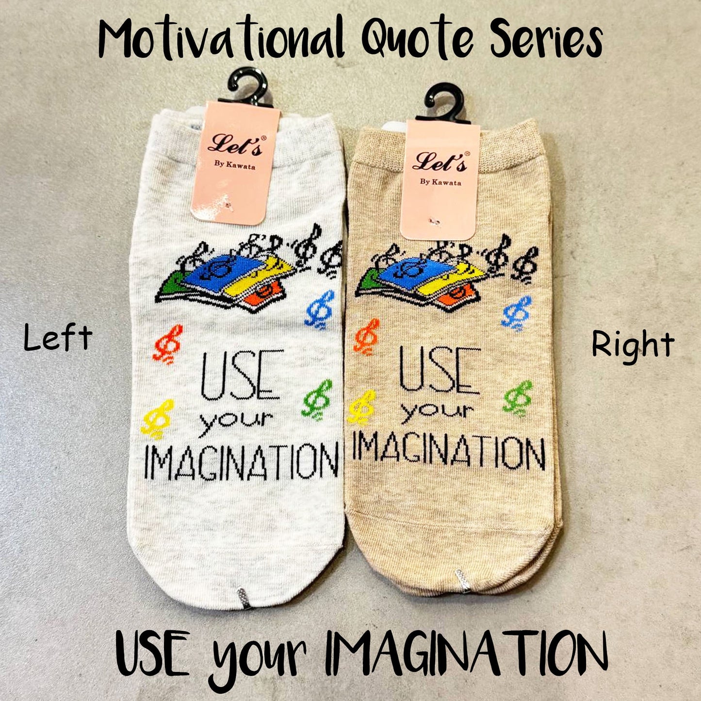 Motivational Quote Socks Ankle Socks EU35-EU40 Women | Teenager Socks