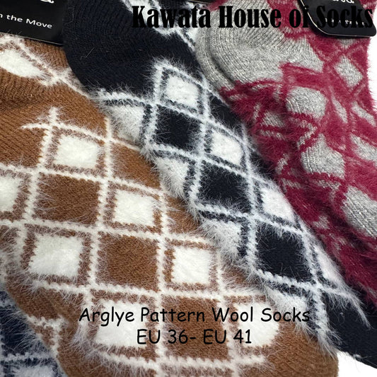 Thick Argyle Wool Socks EU36-EU42